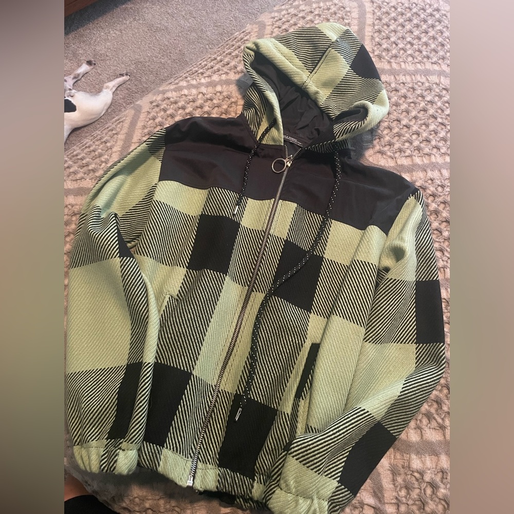Green and black jacket